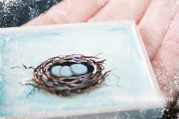 Bird Nest No.24:1 Dollhouse Miniature Handmade Wooden Framed Art image 1