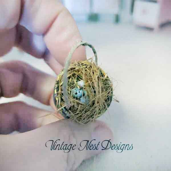 Bird Nest Basket No.4 Dollhouse Miniature Handmade image 5