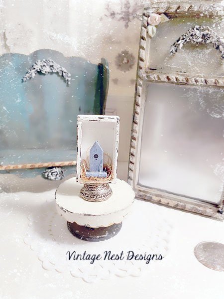 Wooden Bird Nest No.1 Dollhouse Miniature Handmade image 2