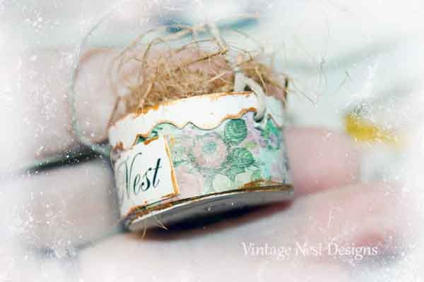Bird Nest Basket No.7 Dollhouse Miniature Handmade image 1
