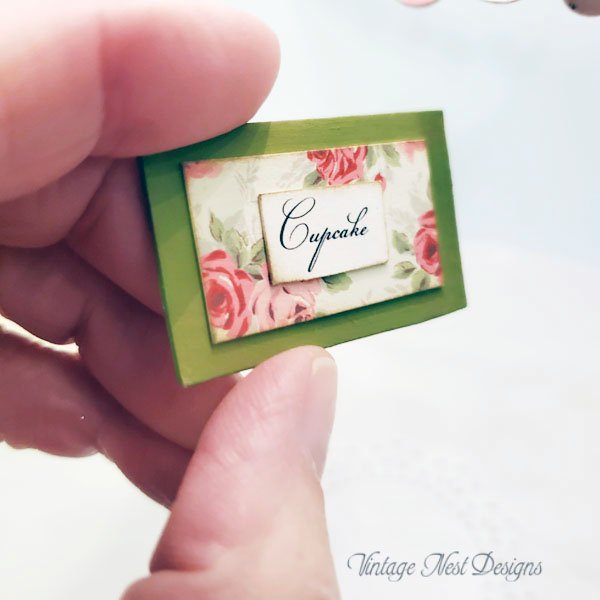 Cupcake Sign No.32 Dollhouse Miniature Handmade image 2