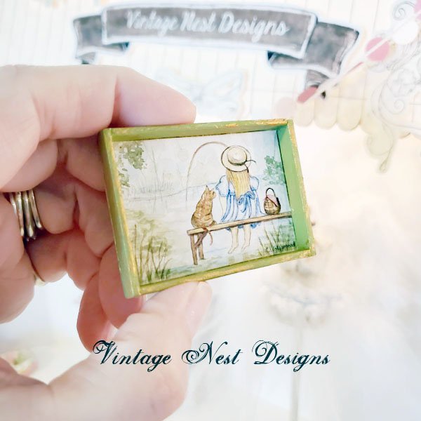 Cat Fishing No.1:2 Dollhouse Miniature Handmade image 3