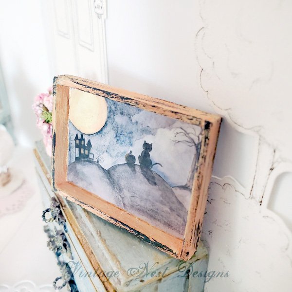 Cat & the Moon No.1:2 Dollhouse Miniature Handmade image 5
