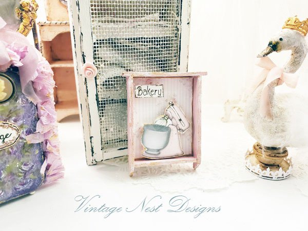 Bakery Pink Mixer Shelf No.3 Dollhouse Miniature Handmade image 5