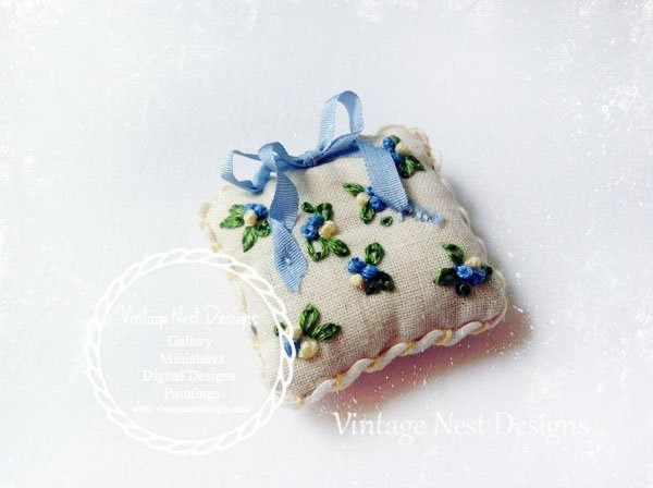 Pillow No.4 Dollhouse Miniature Handmade image 8