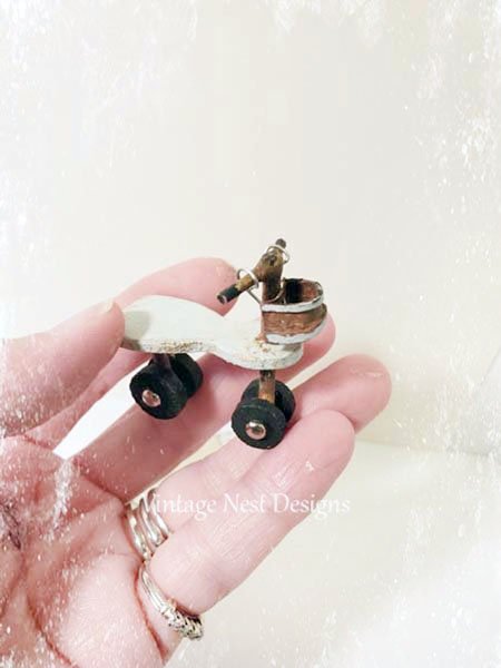 Scooter No.1 Wooden Toy Dollhouse Miniature Handmade image 5