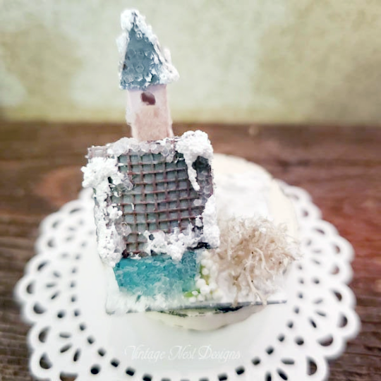 Putz Glitter Holiday Church No.7 Handmade Miniature image 3