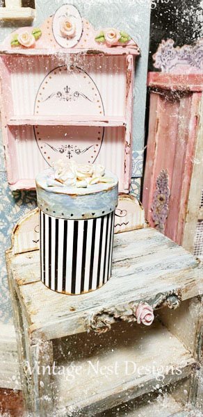 Hat Band Box No.56 Dollhouse Miniature Handmade for Dolls image 2