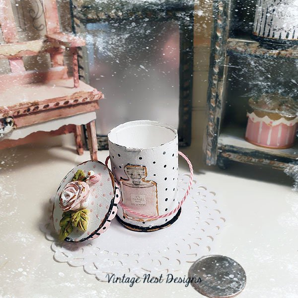 Hat Band Box No.62 Dollhouse Miniature Handmade image 1