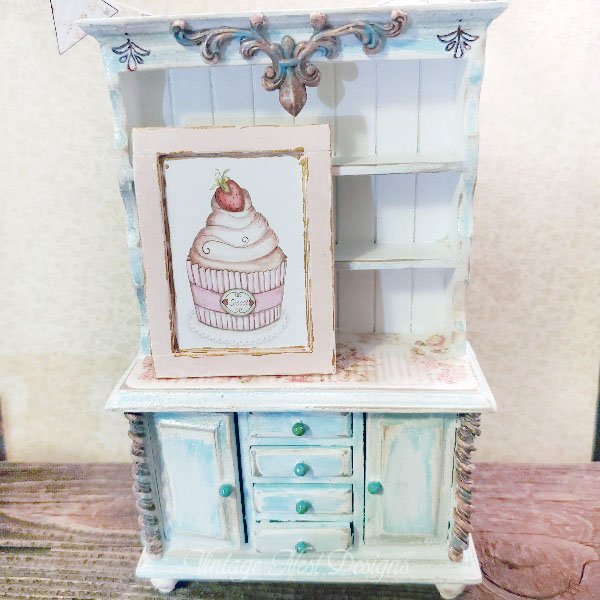 Cupcake No.6:3:2 Dollhouse Miniature Handmade Wooden Framed Art image 5