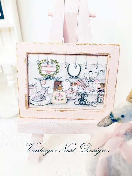Store Front No.1:1 Dollhouse Miniature Handmade Wooden Framed Art image 1