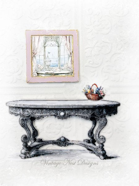 Window Scene No.2:1 Dollhouse Miniature Handmade Wooden Framed Art image 6