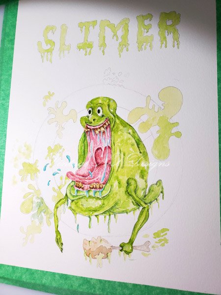 Slimer No.1 Digital Prints Watercolor Painting image 6