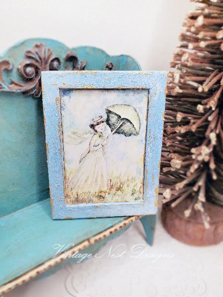 Monet No.1:2 Dollhouse Miniature Handmade Wooden Framed Art image 4