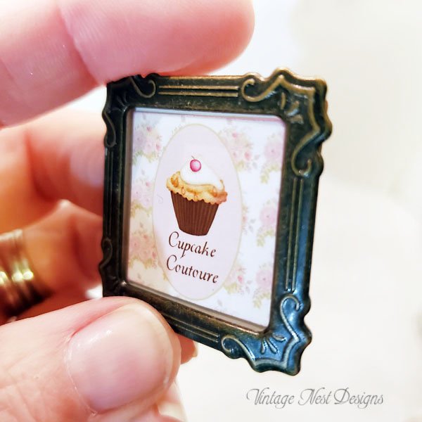 Cupcake Sign No.35 Dollhouse Miniature Handmade image 1