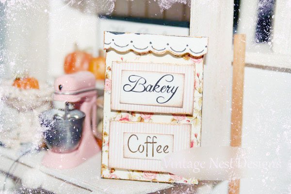 Bakery Coffee Sign No.3 Dollhouse Miniature Handmade image 1