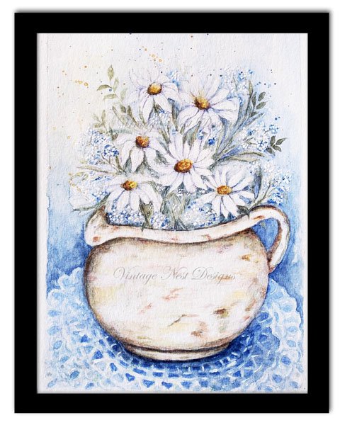 Daisies No.1 Original Watercolor Painting image 2