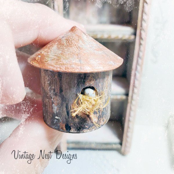 Bird Nest House No.1 Dollhouse Miniature Handmade image 2