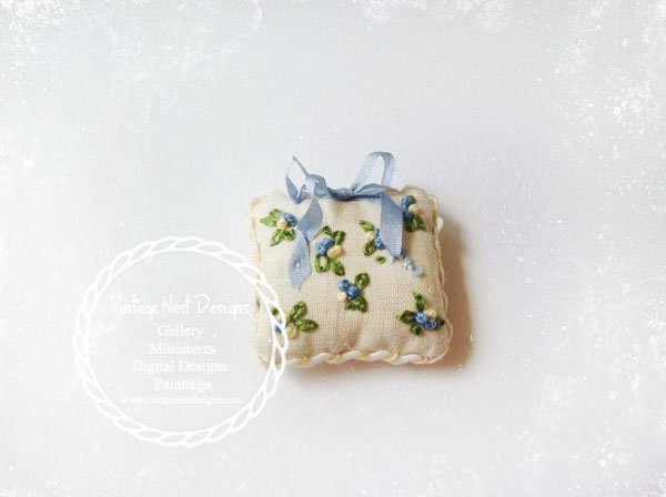 Pillow No.4 Dollhouse Miniature Handmade image 5