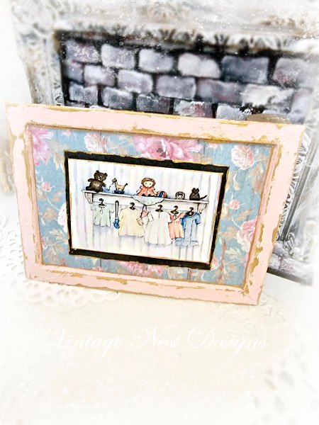 Baby Time No.1:2 Dollhouse Miniature Handmade Wooden Framed Art image 3
