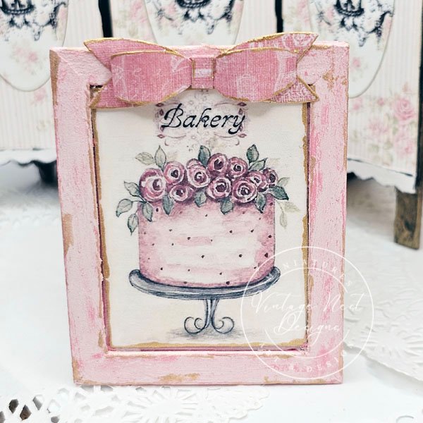 Kitchen Cake No.7:10 Dollhouse Miniature Handmade Wooden Framed Art image 2