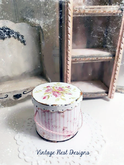 Hat Band Box No.42 Dollhouse Miniature Handmade image 0