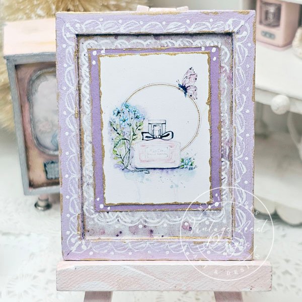 Miss Dior Perfume No.1:1 Dollhouse Miniature Handmade Wooden Framed Art image 3