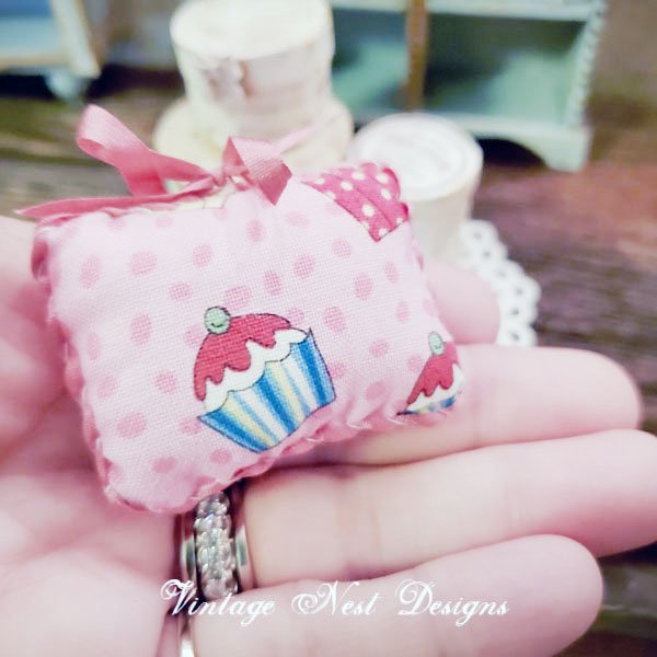 Cupcake Pillow No.1 Dollhouse Miniature Handmade image 2