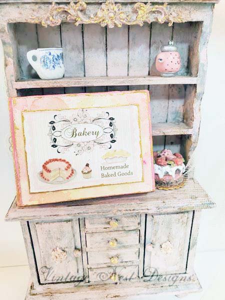 Bakery Sweets No.4:3 Dollhouse Miniature Handmade Wooden Framed Art image 4