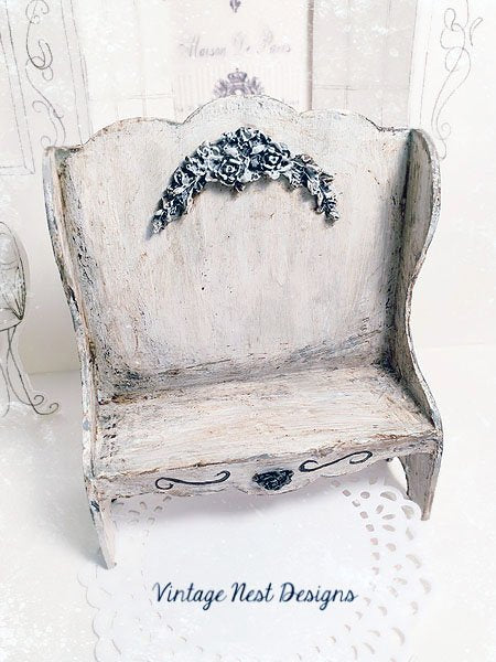 Bench No.4 Dollhouse Miniature Handmade image 0