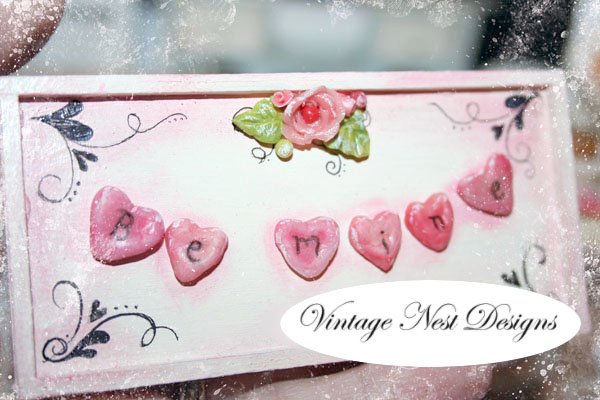 Be Mine Mini Hearts No.1 Dollhouse Miniature Handmade image 1