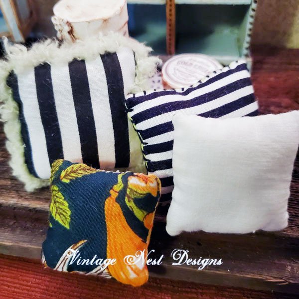 Fall Halloween Pillows No.1 Dollhouse Miniature Handmade image 3