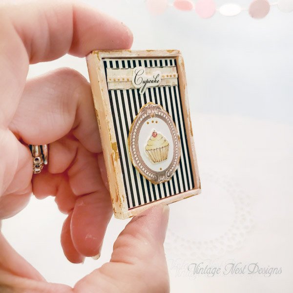 Cupcake Sign No.14:1 Dollhouse Miniature Handmade Wooden Framed Art image 5
