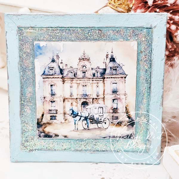 Horse and Carriage No.2:1 Dollhouse Miniature Handmade Wooden Framed Art image 6