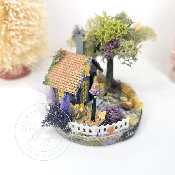 Putz Halloween House Miniature No.47 Handmade image 6