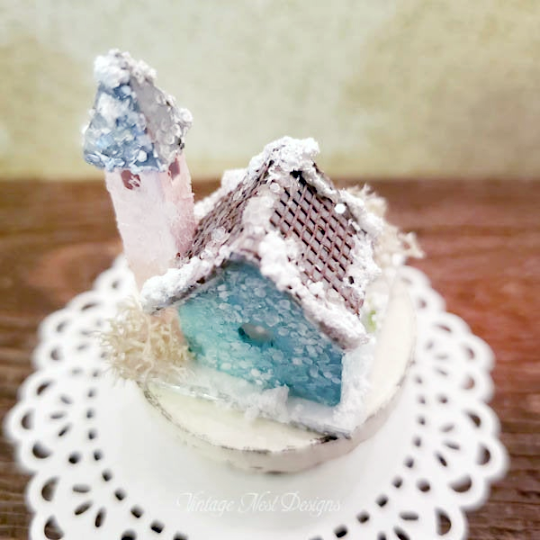Putz Glitter Holiday Church No.7 Handmade Miniature image 2