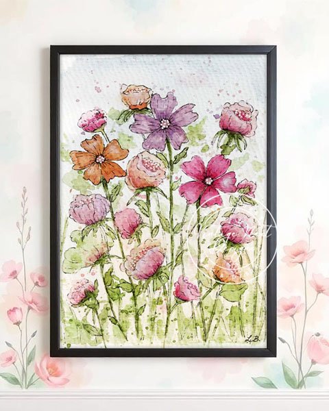 Flourishes No.15 Digital Print Watercolor Painting image 0