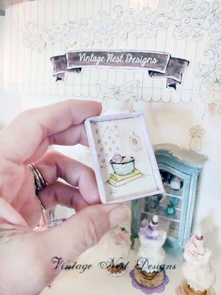 Bath Soaps No.1:1 Dollhouse Miniature Handmade Wooden Framed Art image 4
