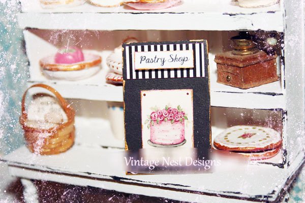 Cake No.7:2 Dollhouse Miniature Handmade Framed Art image 0