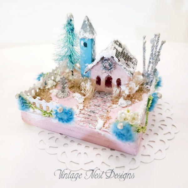 Putz Christmas House No.3:1 Handmade Miniature image 0