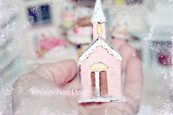 Pink Putz Church No.1 Handmade Miniature image 3