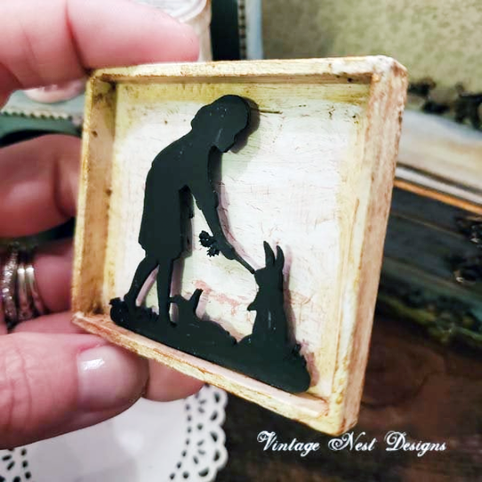 Child Silhouette No.8 Dollhouse Miniature Handmade image 2