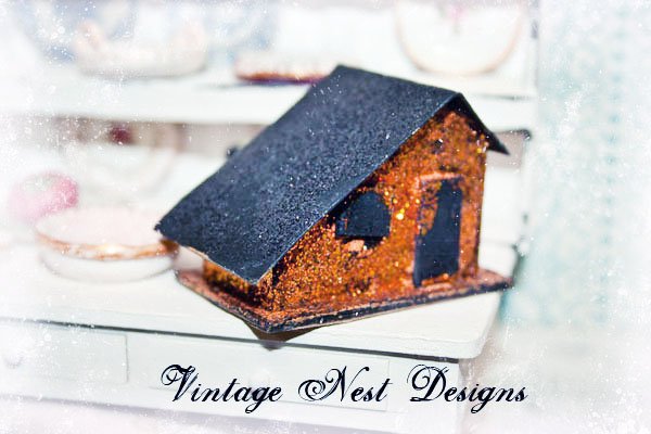 Halloween Putz House No.2 Handmade Miniature image 2