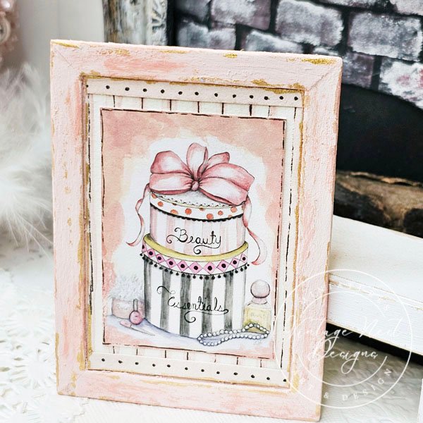 Beauty Essentials No.1:2 Dollhouse Miniature Handmade Wooden Framed Art image 3