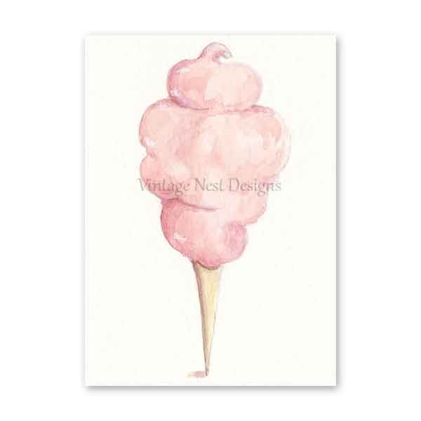 Cotton Candy No.1 Digital Prints Watercolor Painting image 2