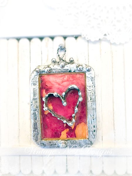 Valentine Heart No.6 Miniature Handmade Framed Art image 5