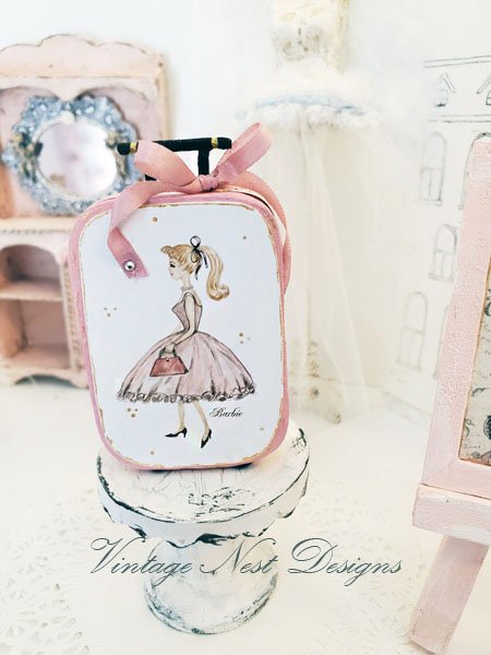 Barbie Suitcase No.5:2 Dollhouse Miniature Handmade image 0