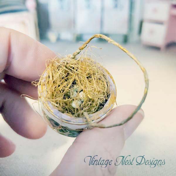 Bird Nest Basket No.7 Dollhouse Miniature Handmade image 4