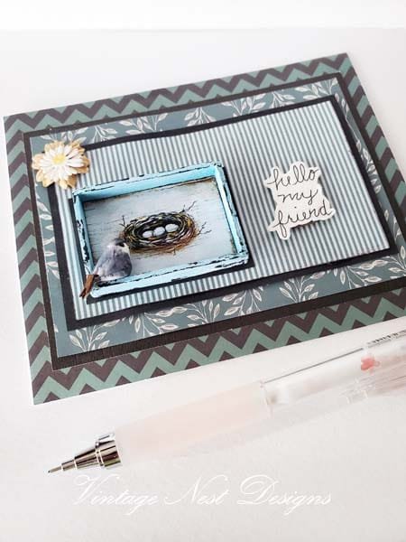 Bird Nest No.26 Greeting Blank Inside Handmade One of a Kind image 1