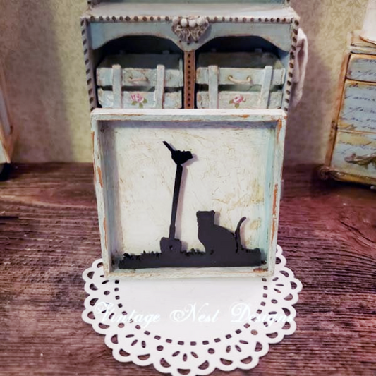 Child Silhouette No.4 Dollhouse Miniature Handmade image 0